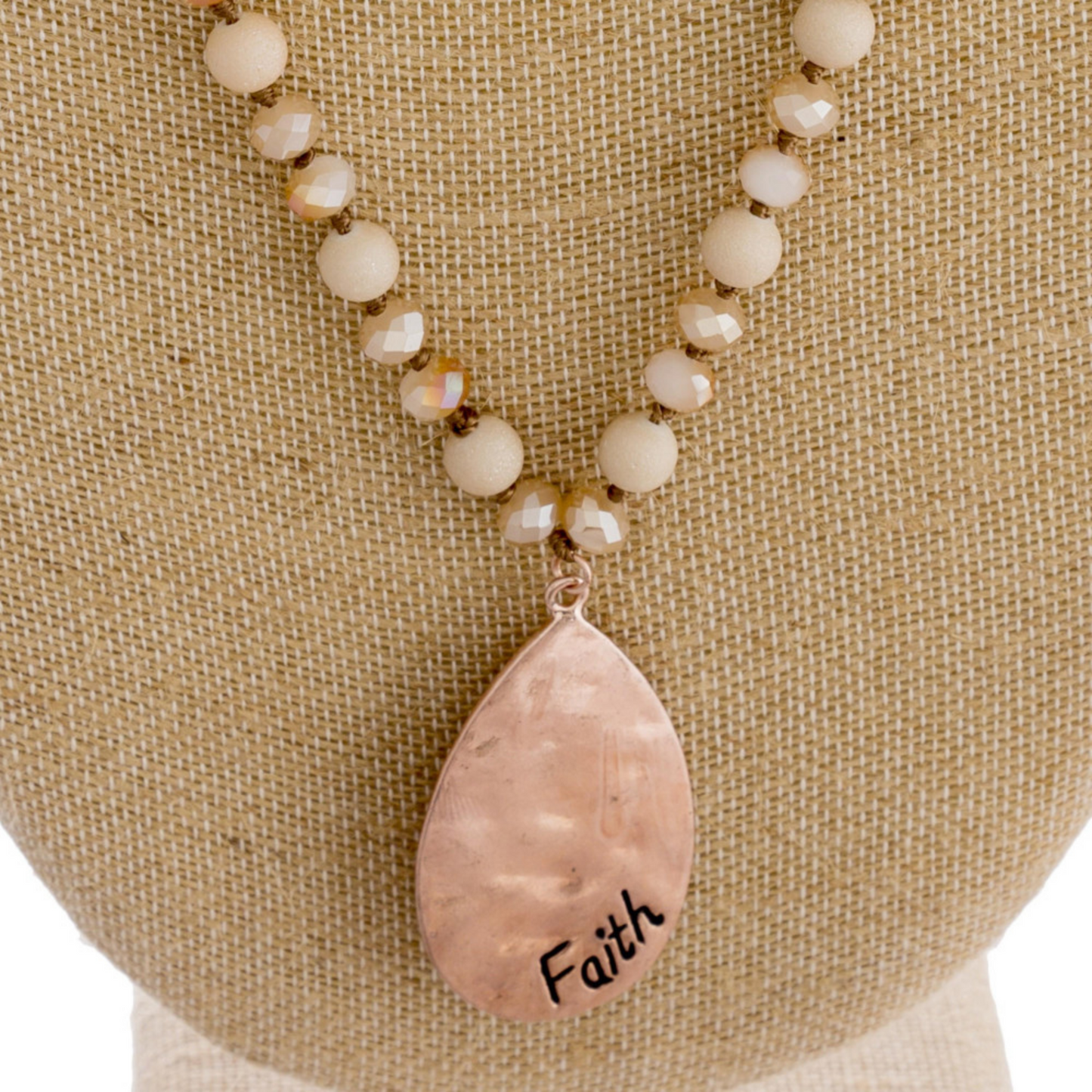 " Faith " Long Beaded Necklace