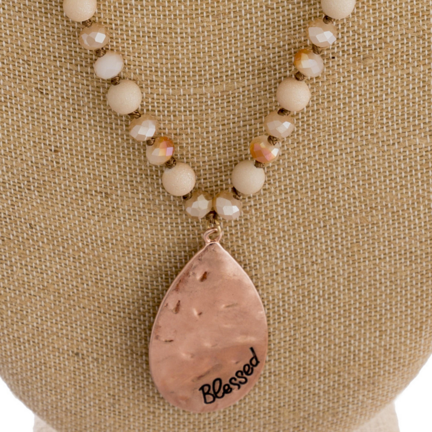 " Blessed " Long Beaded Necklace