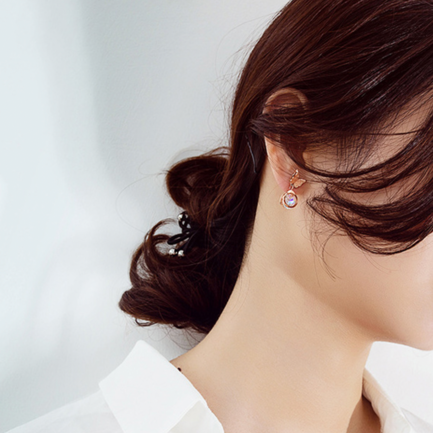 Beautiful Stainless Steel Butterfly Frosted Earring