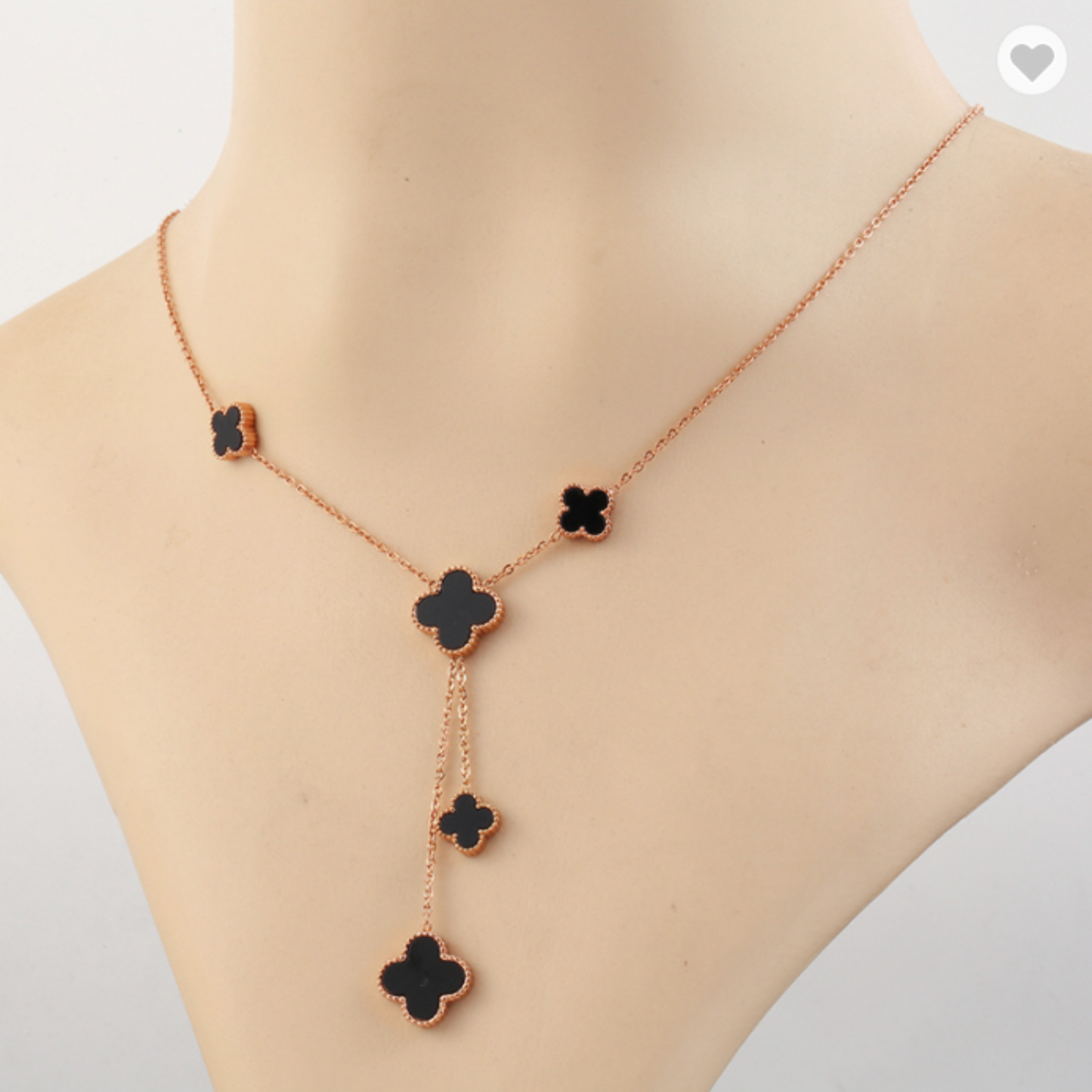 Rose Gold Clover Shell Necklace