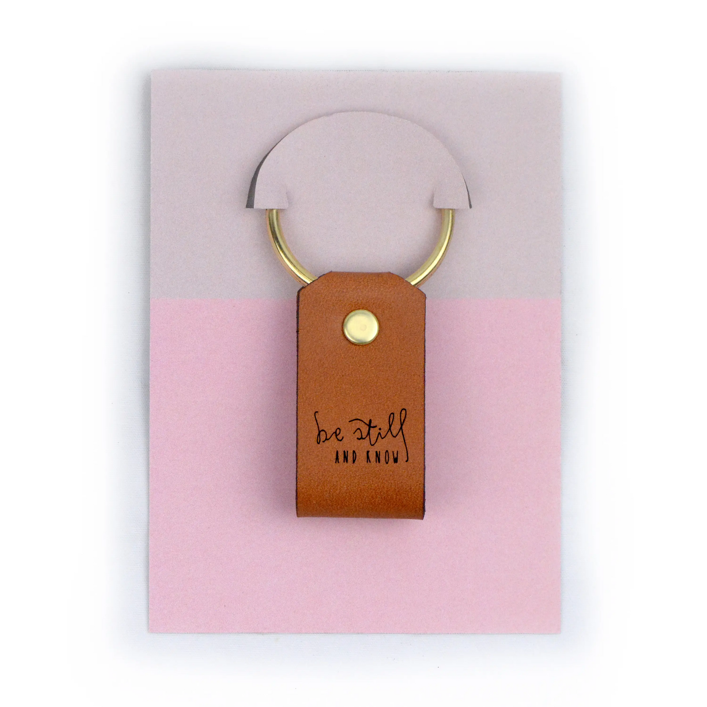 Be Still and Know - Christian Leather Keychain