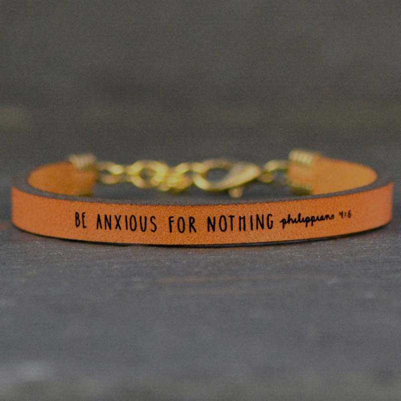 Be Anxious For Nothing - Religious Leather Bracelet Jewelry