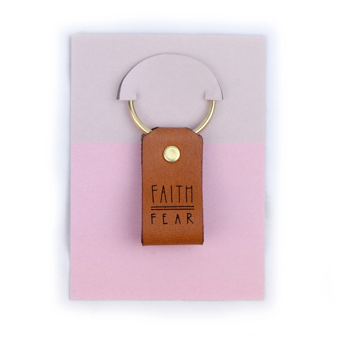 Faith Over Fear - Inspirational Christian Leather Keychains