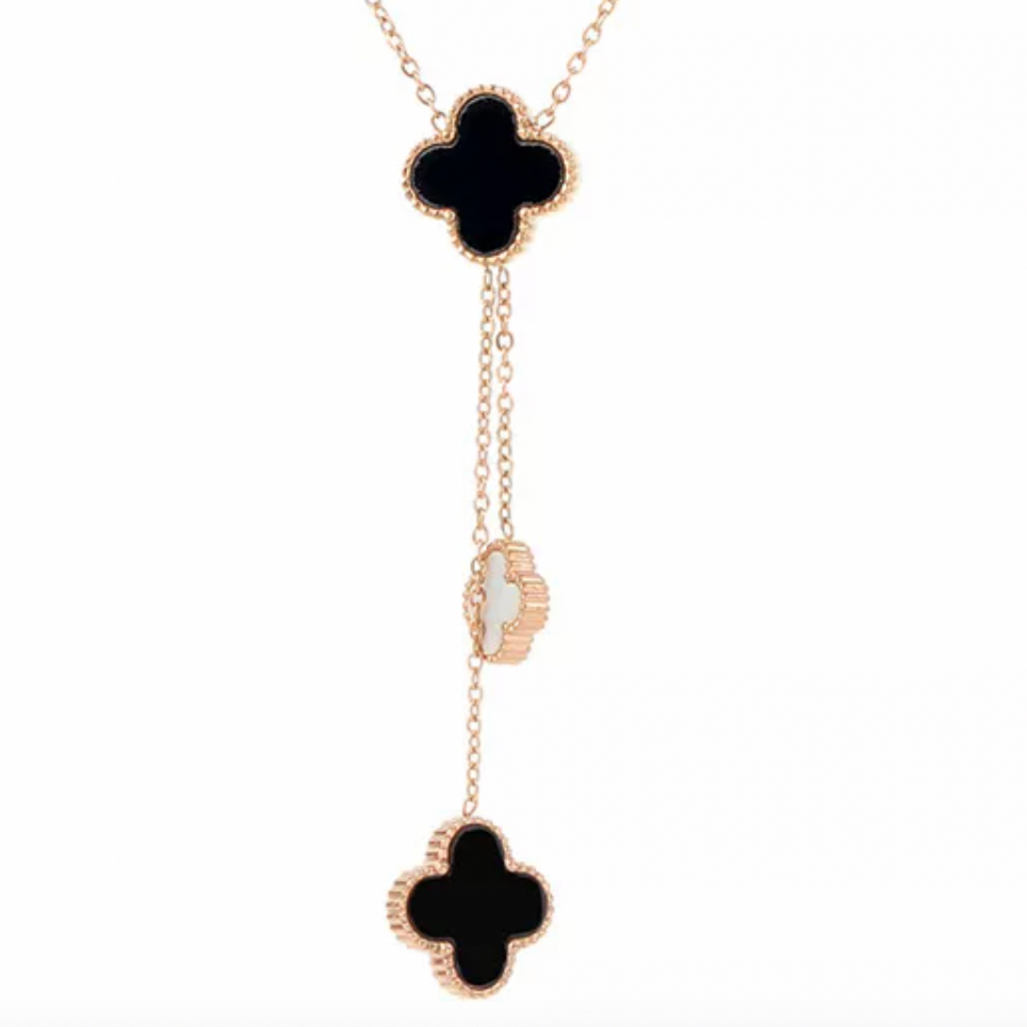 Rose Gold Clover Shell Necklace