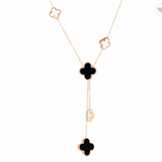 Rose Gold Clover Shell Necklace