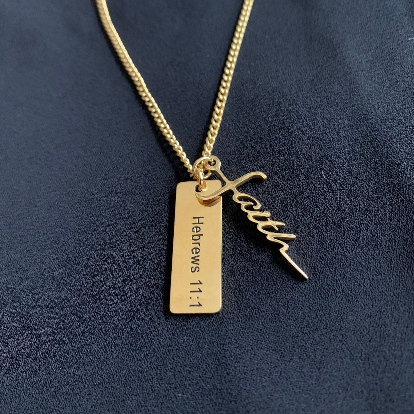 Faith Cross Necklace with verse pendant