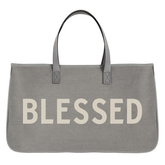 Large Canvas Tote - Blessed