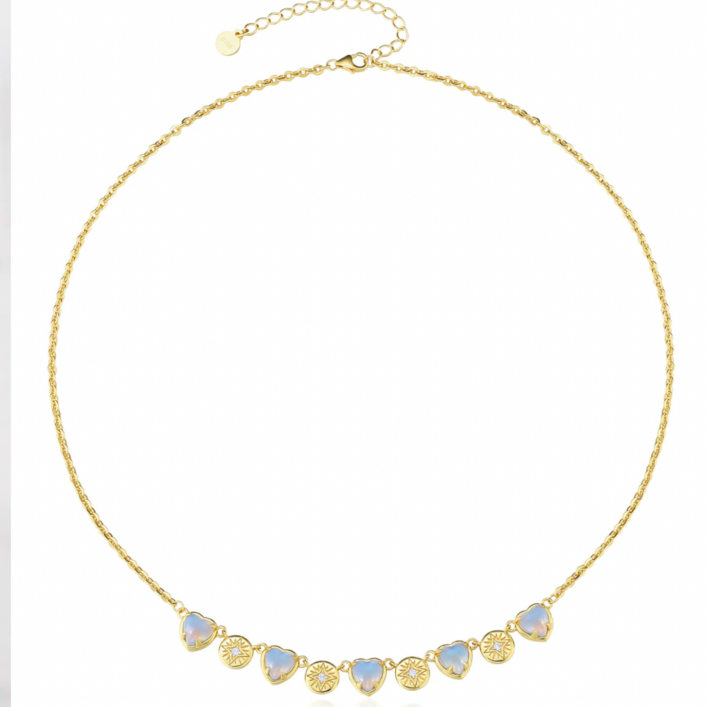 Sterling Silver Moonstone Heart Pendant Necklace for Women